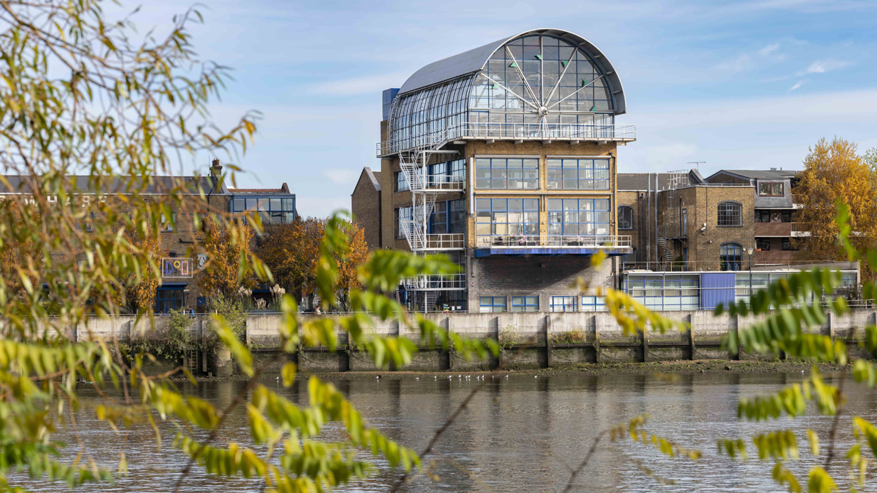 Thames Wharf Studios exterior from across the water