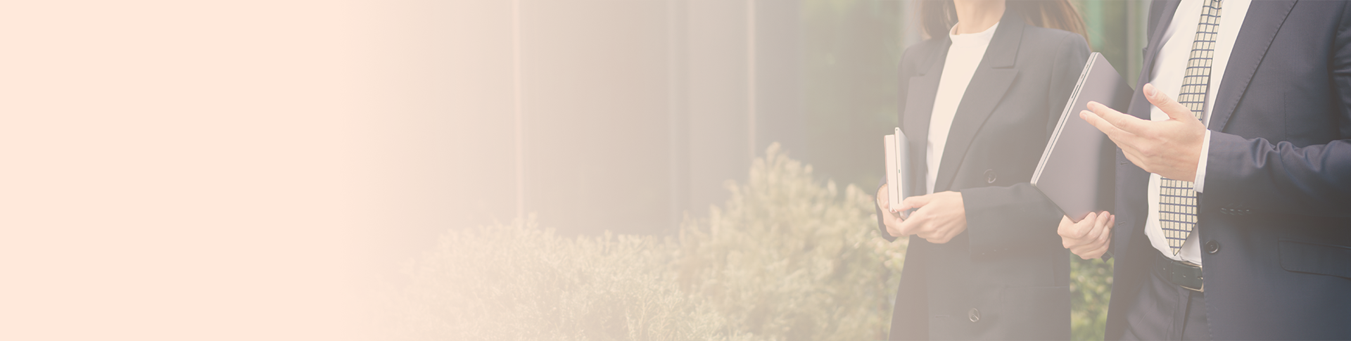 male and female Silhouettes in office attire