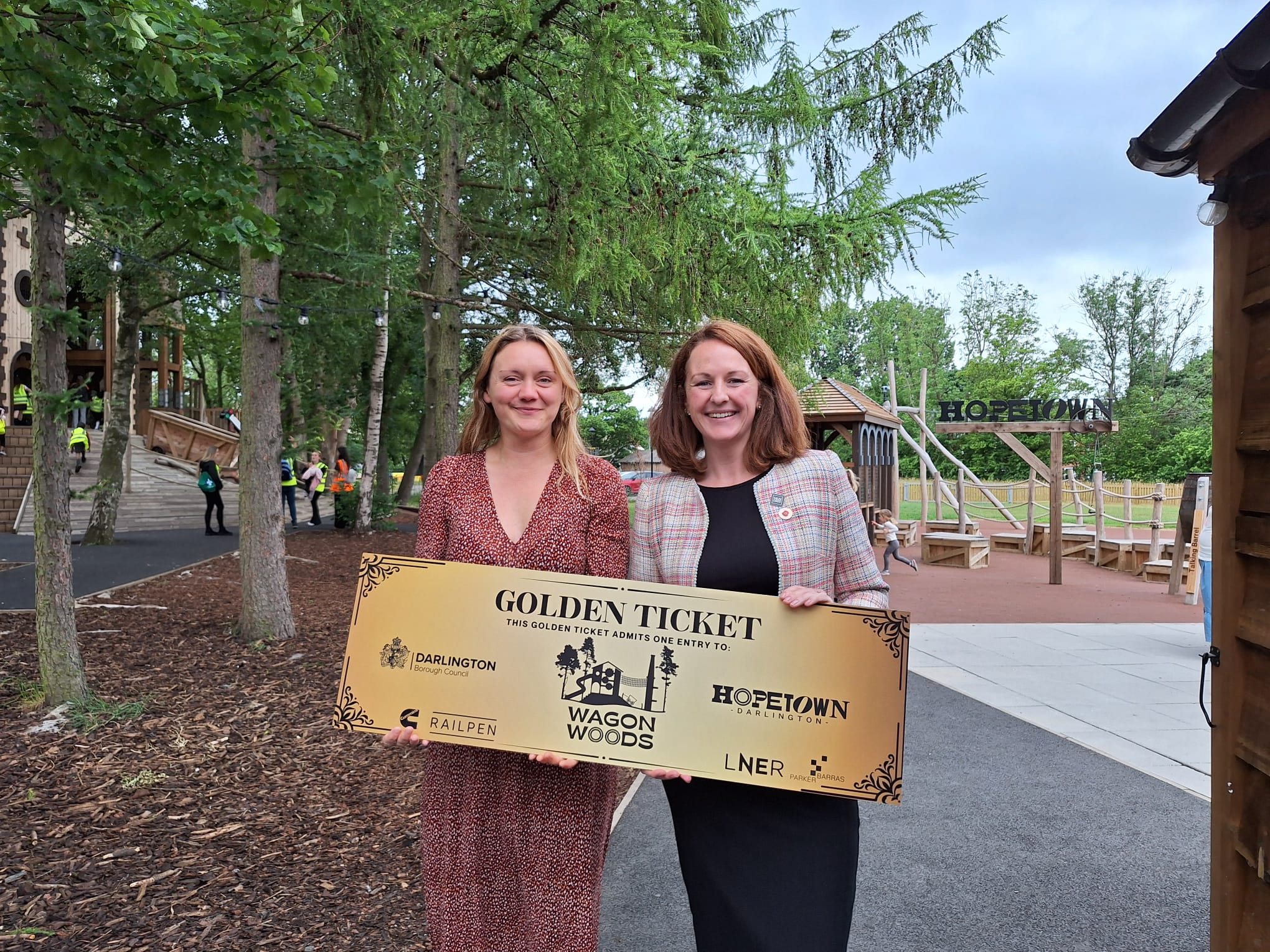 Image shows Railpen's Mary Webb with local MP, Lola McEvoy.