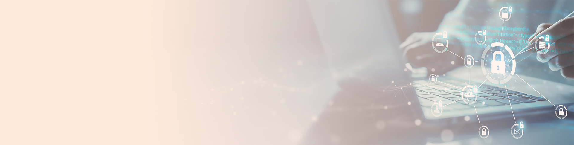 male hand typing on a laptop. 